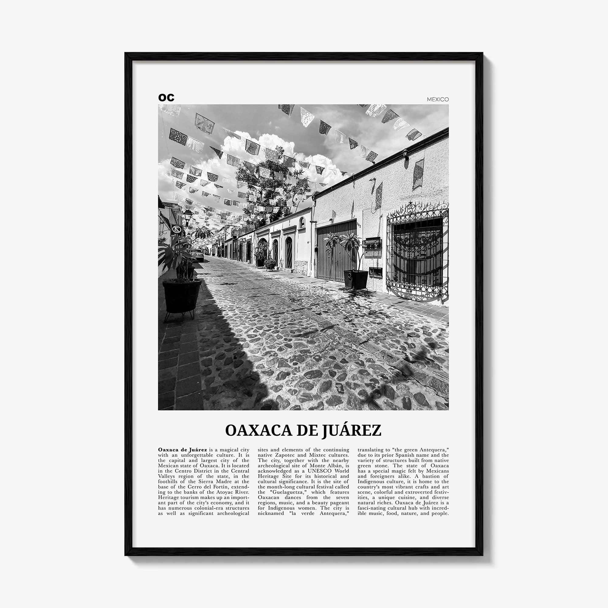 Oaxaca De Juarez Print Black and White, Oaxaca Wall Art, Oaxaca Poster, Oaxaca Photo, Oaxaca Wall Decor, Mexico, Oaxaca de Juarez
