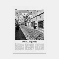 Oaxaca de Juárez Travel B&W Poster