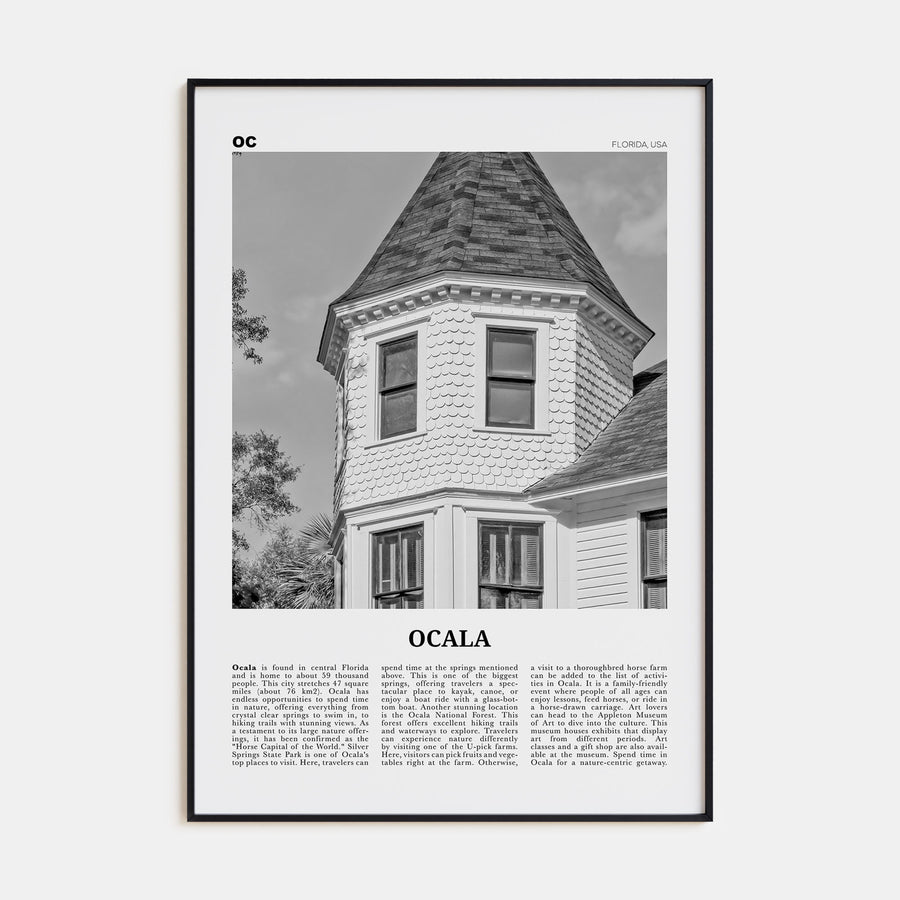 Ocala Travel B&W Poster