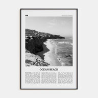 Ocean Beach Travel B&W Poster