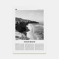 Ocean Beach Travel B&W Poster