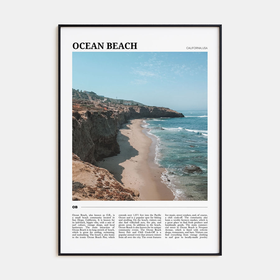 Ocean Beach Travel Color Poster