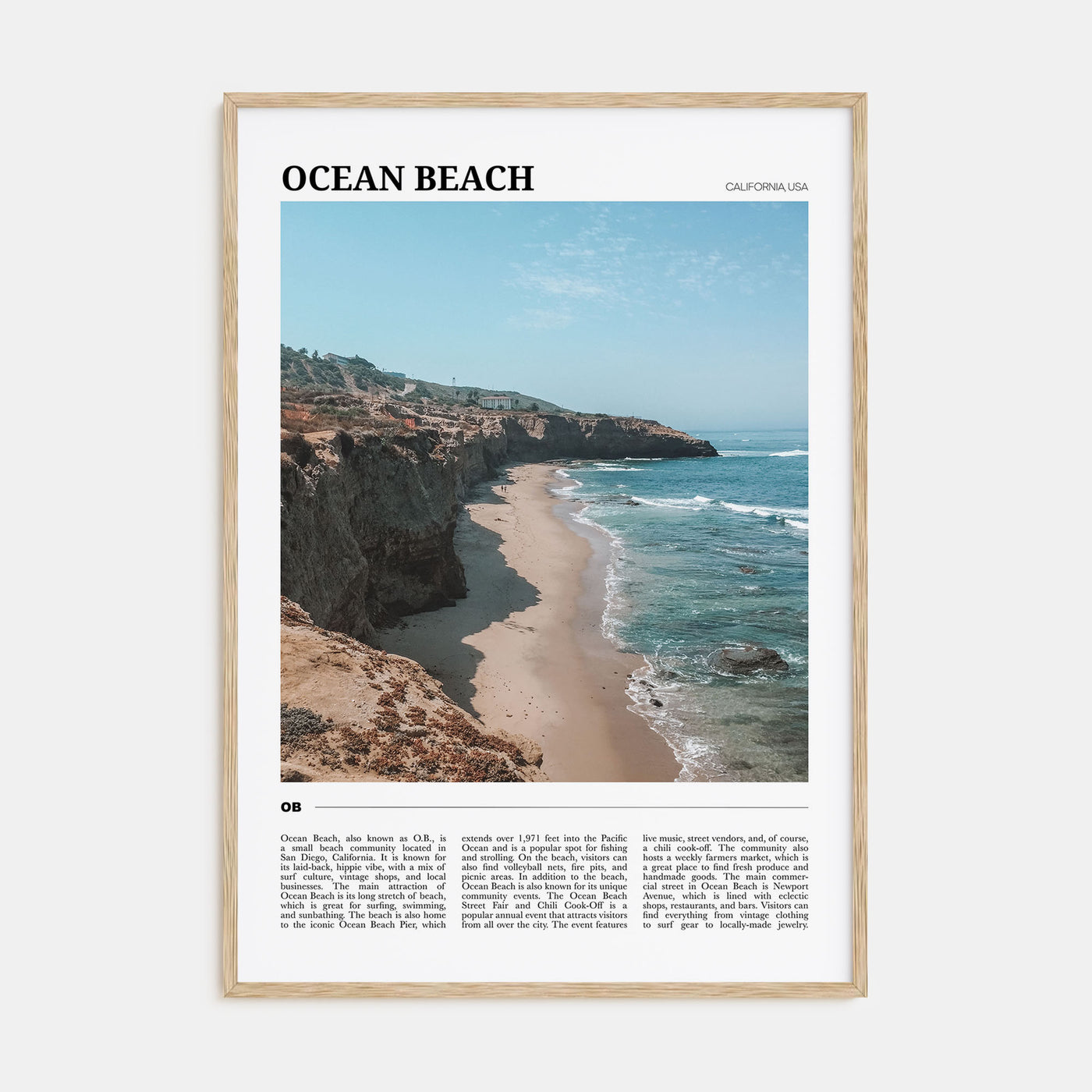 Ocean Beach Travel Color Poster