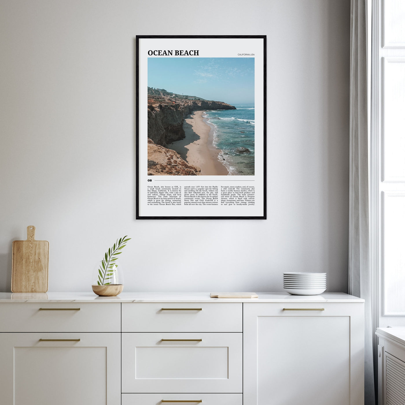 Ocean Beach Travel Color Poster