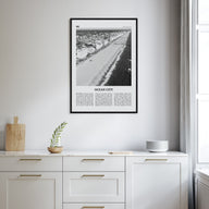Ocean City, Maryland Travel B&W Poster