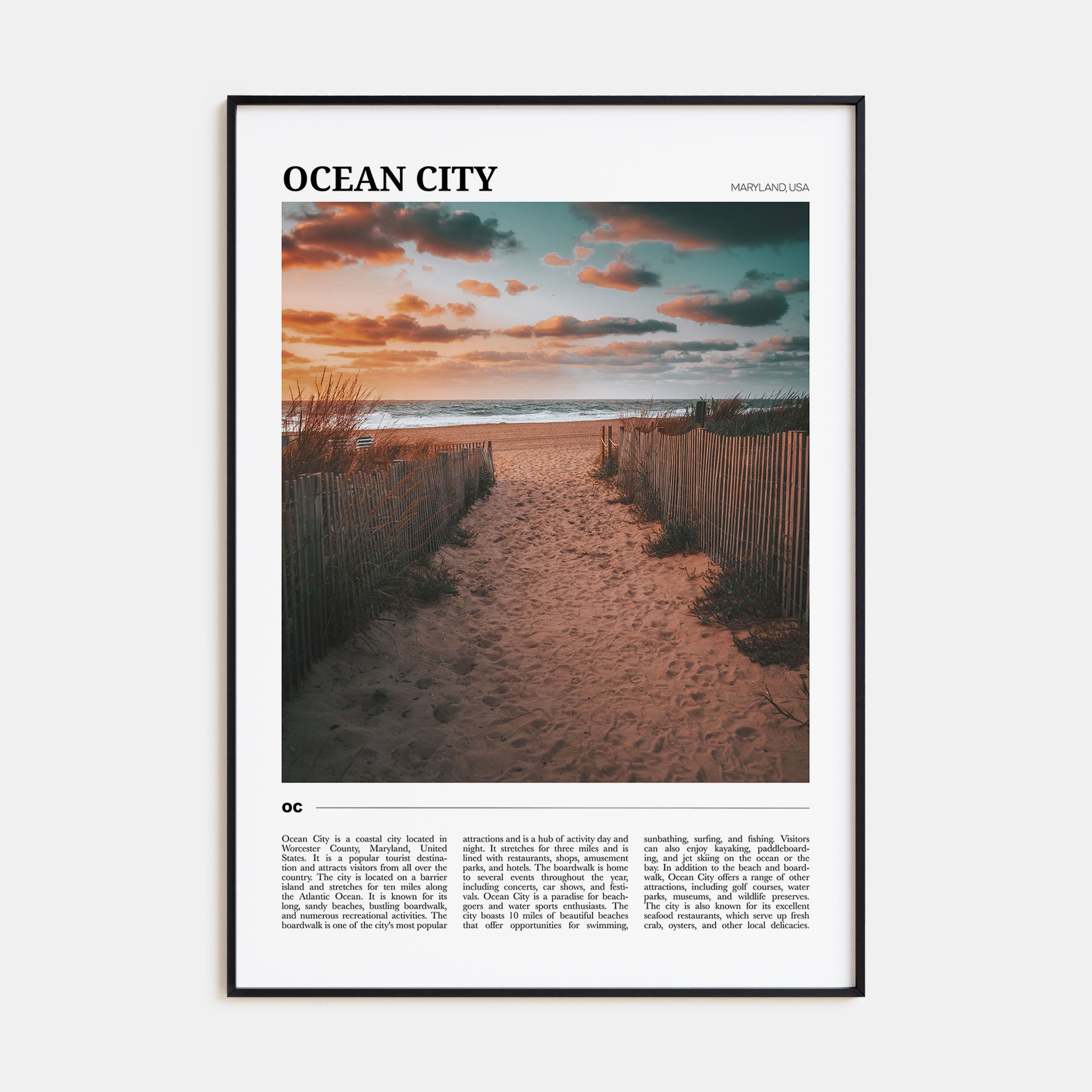 Ocean City, Maryland Travel Color Poster