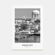 Ocean City, New Jersey Portrait B&W Poster