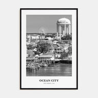 Ocean City, New Jersey Portrait B&W Poster