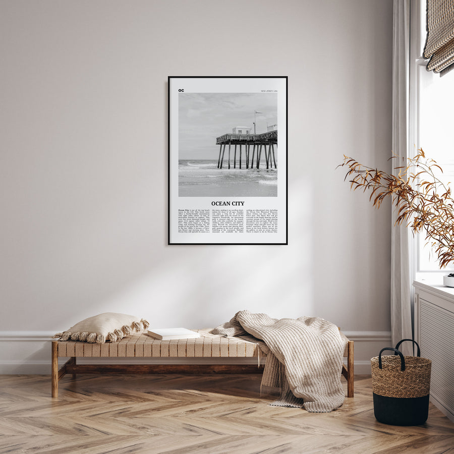 Ocean City, New Jersey Travel B&W No 2 Poster