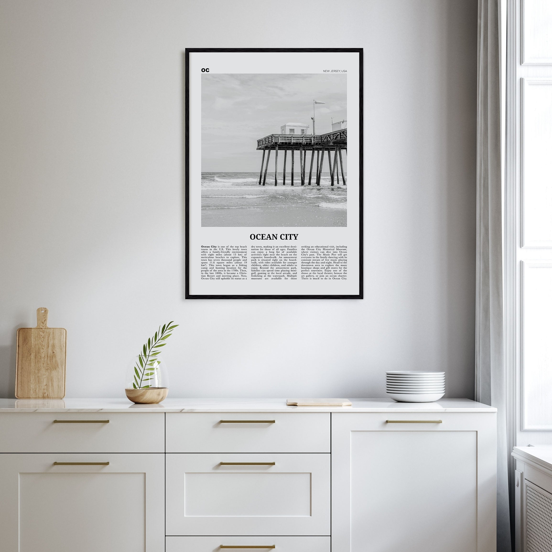 Ocean City, New Jersey Travel B&W No 2 Poster