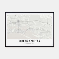 Ocean Springs Map Landscape Poster