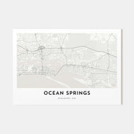 Ocean Springs Map Landscape Poster