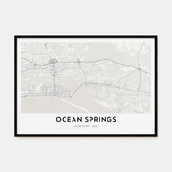 Ocean Springs Map Landscape Poster