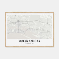 Ocean Springs Map Landscape Poster