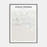 Ocean Springs Map Portrait Poster