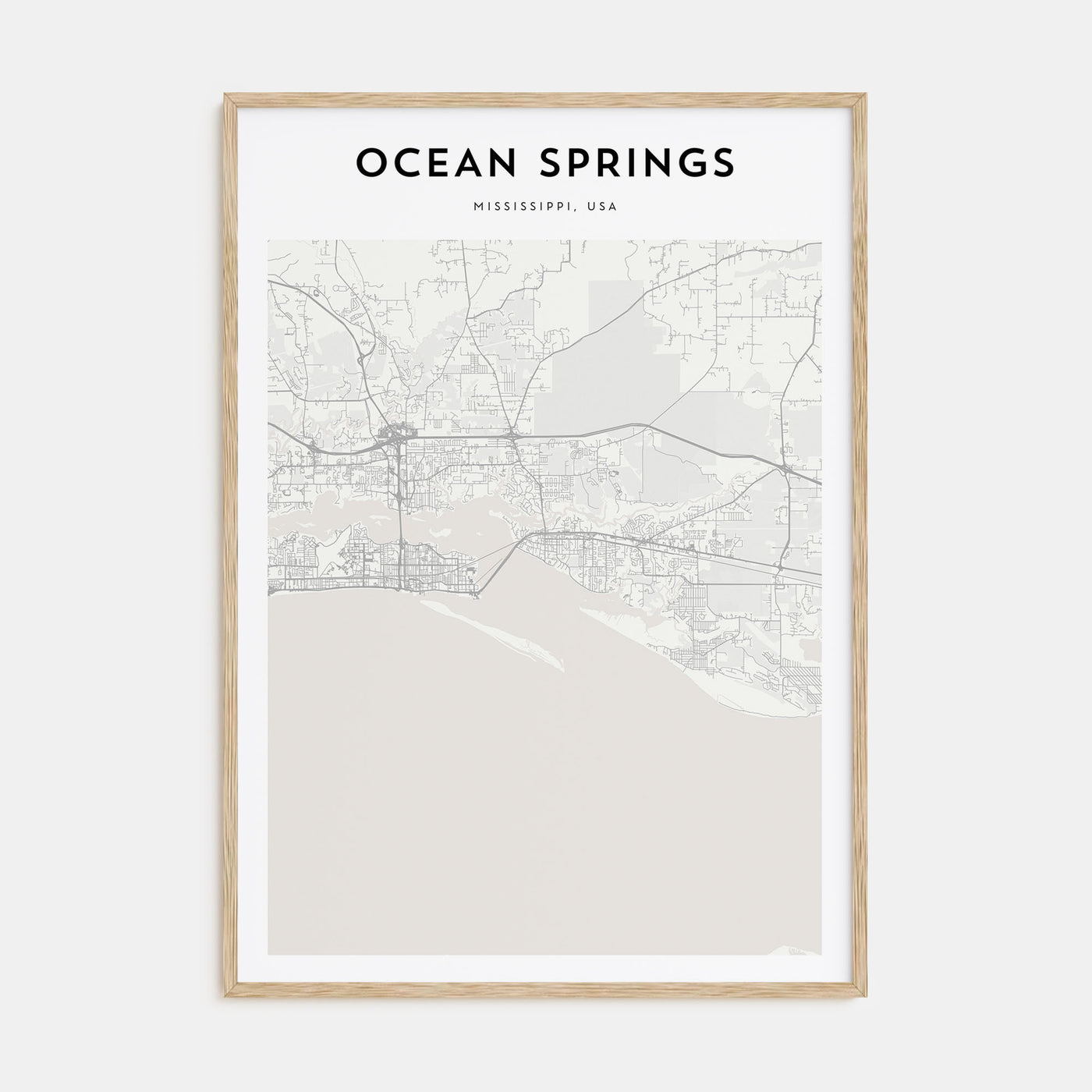 Ocean Springs Map Portrait Poster