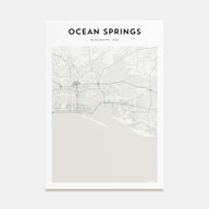 Ocean Springs Map Portrait Poster
