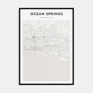 Ocean Springs Map Portrait Poster