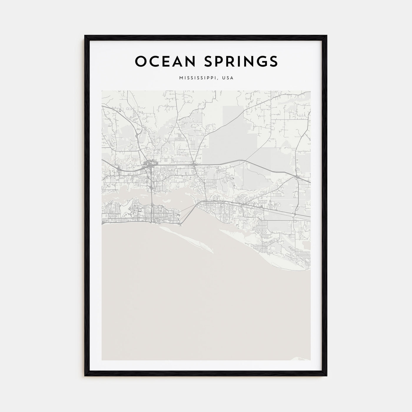 Ocean Springs Map Portrait Poster
