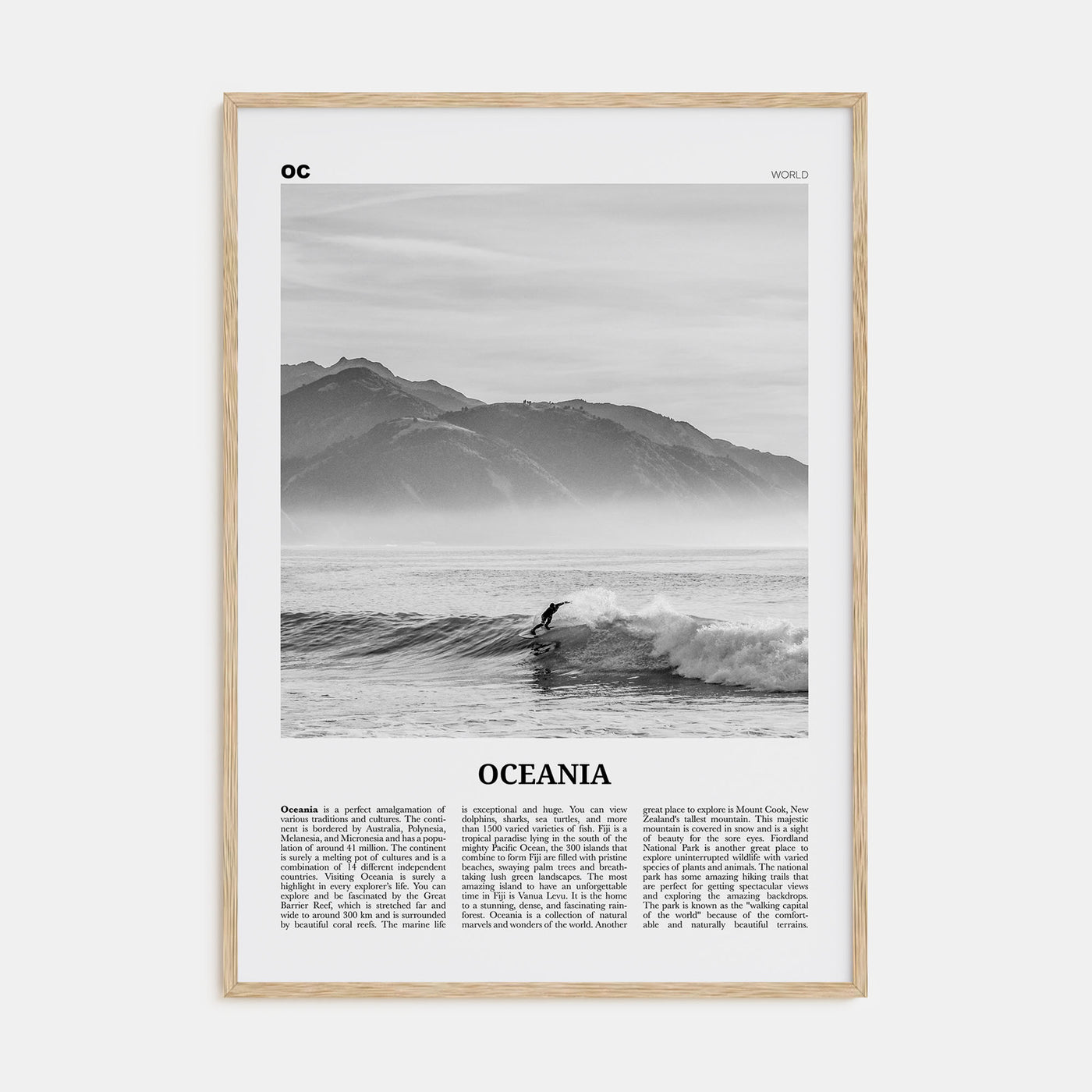 Oceania Travel B&W Poster