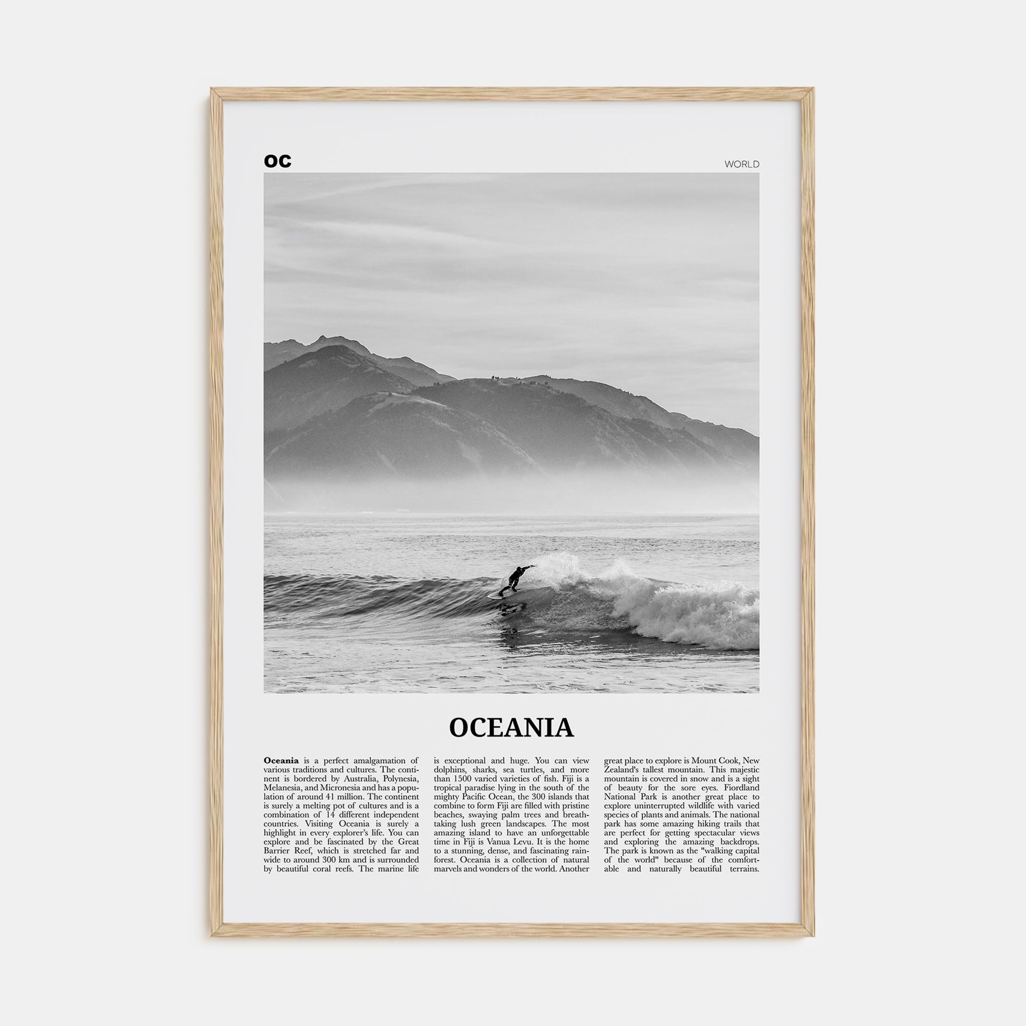 Oceania Travel B&W Poster