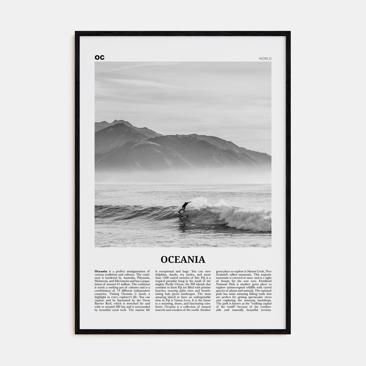 Oceania Travel B&W Poster