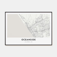 Oceanside Map Landscape Poster