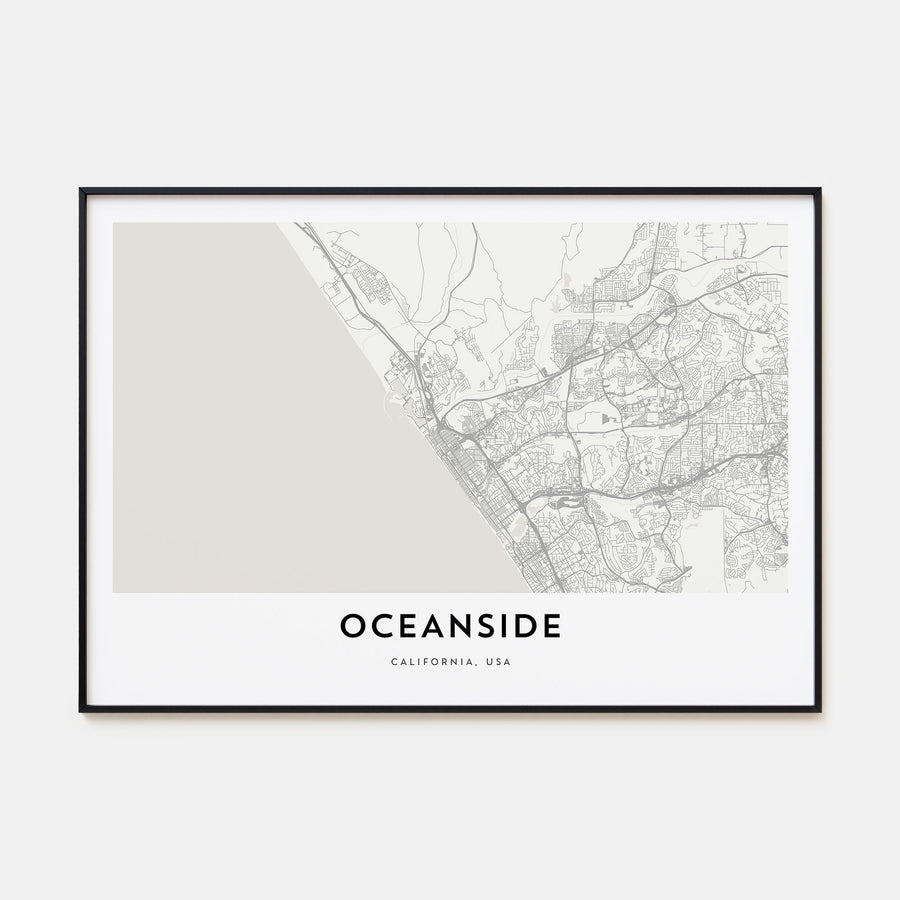 Oceanside Map Landscape Poster