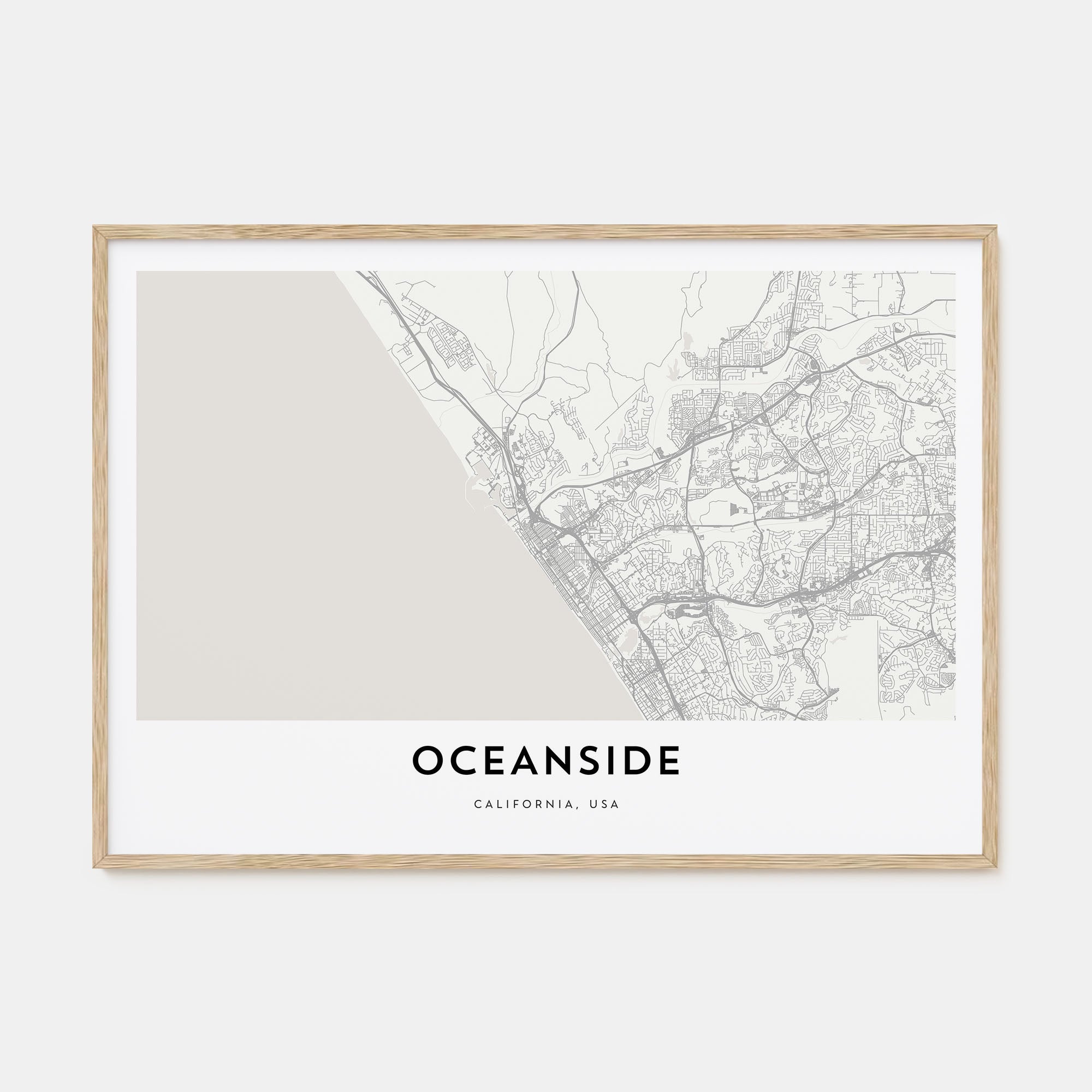 Oceanside Map Landscape Poster