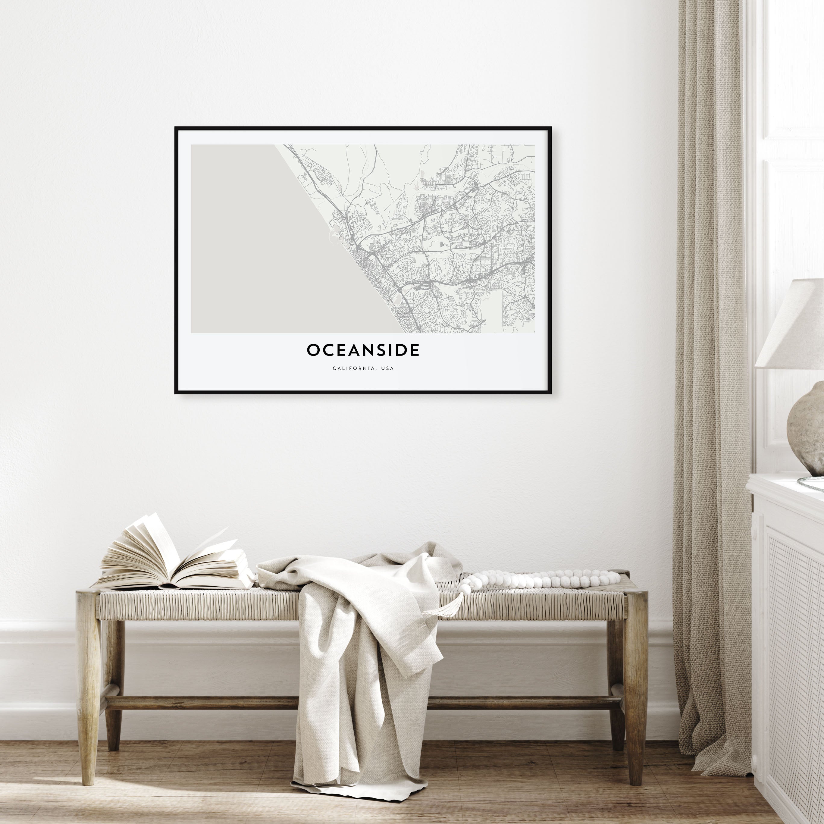 Oceanside Map Landscape Poster