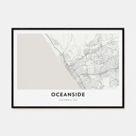 Oceanside Map Landscape Poster