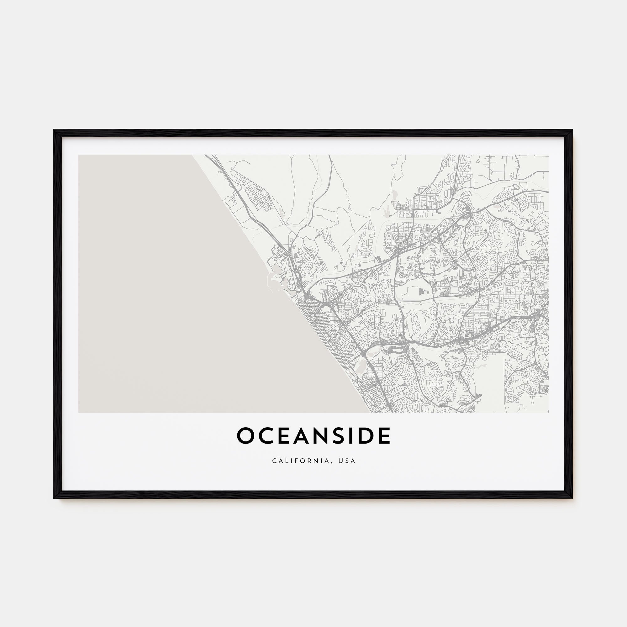 Oceanside Map Landscape Poster