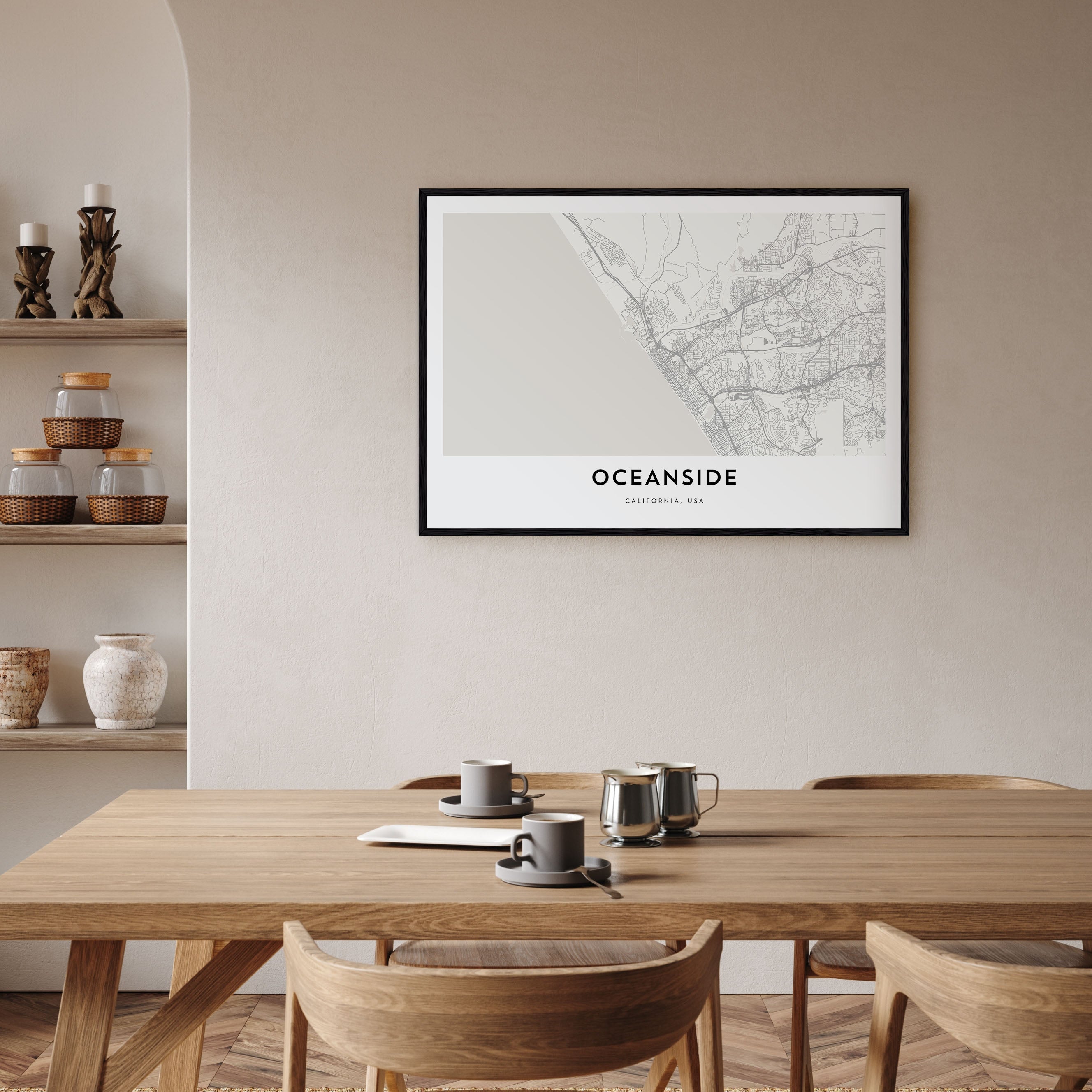 Oceanside Map Landscape Poster