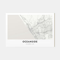 Oceanside Map Landscape Poster