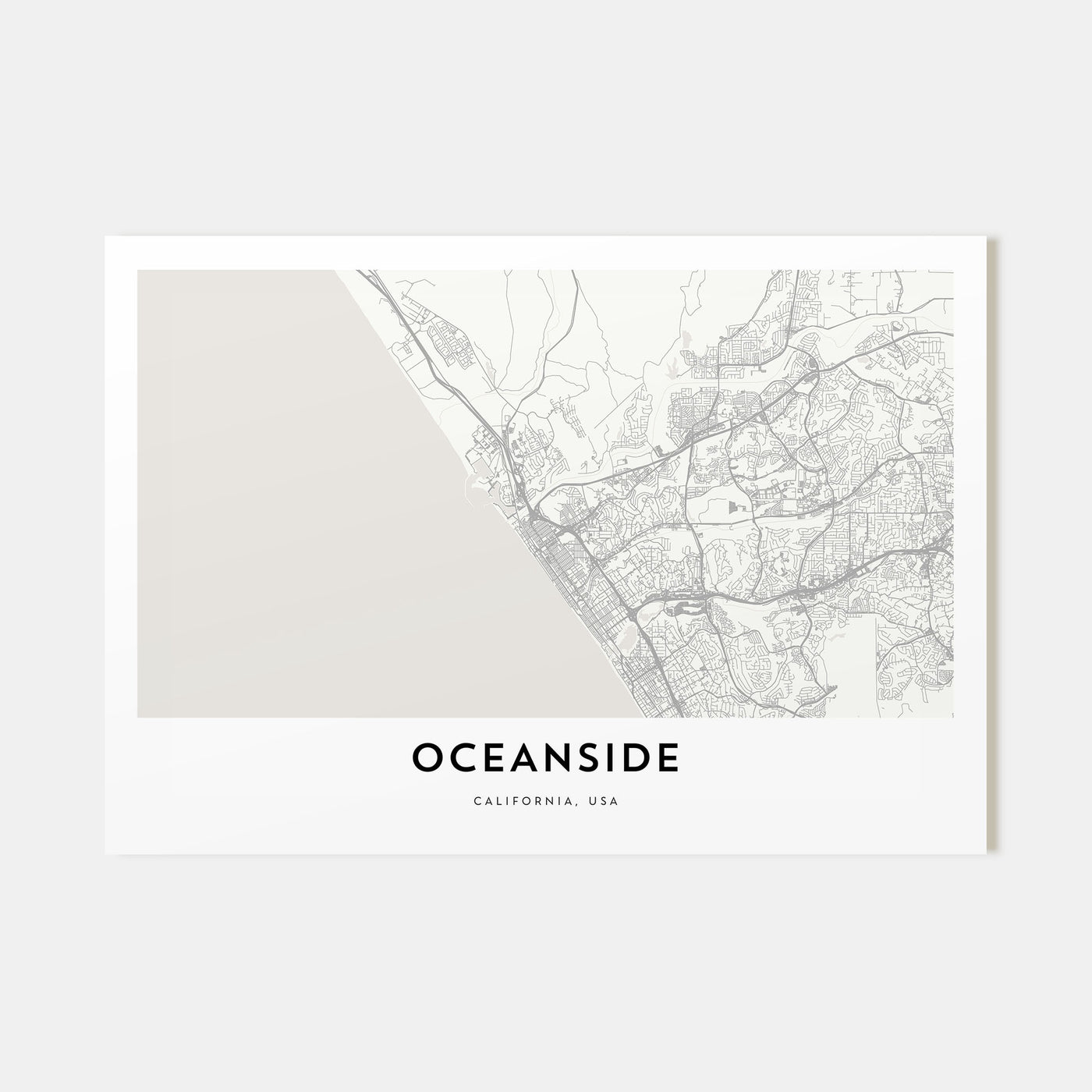Oceanside Map Landscape Poster