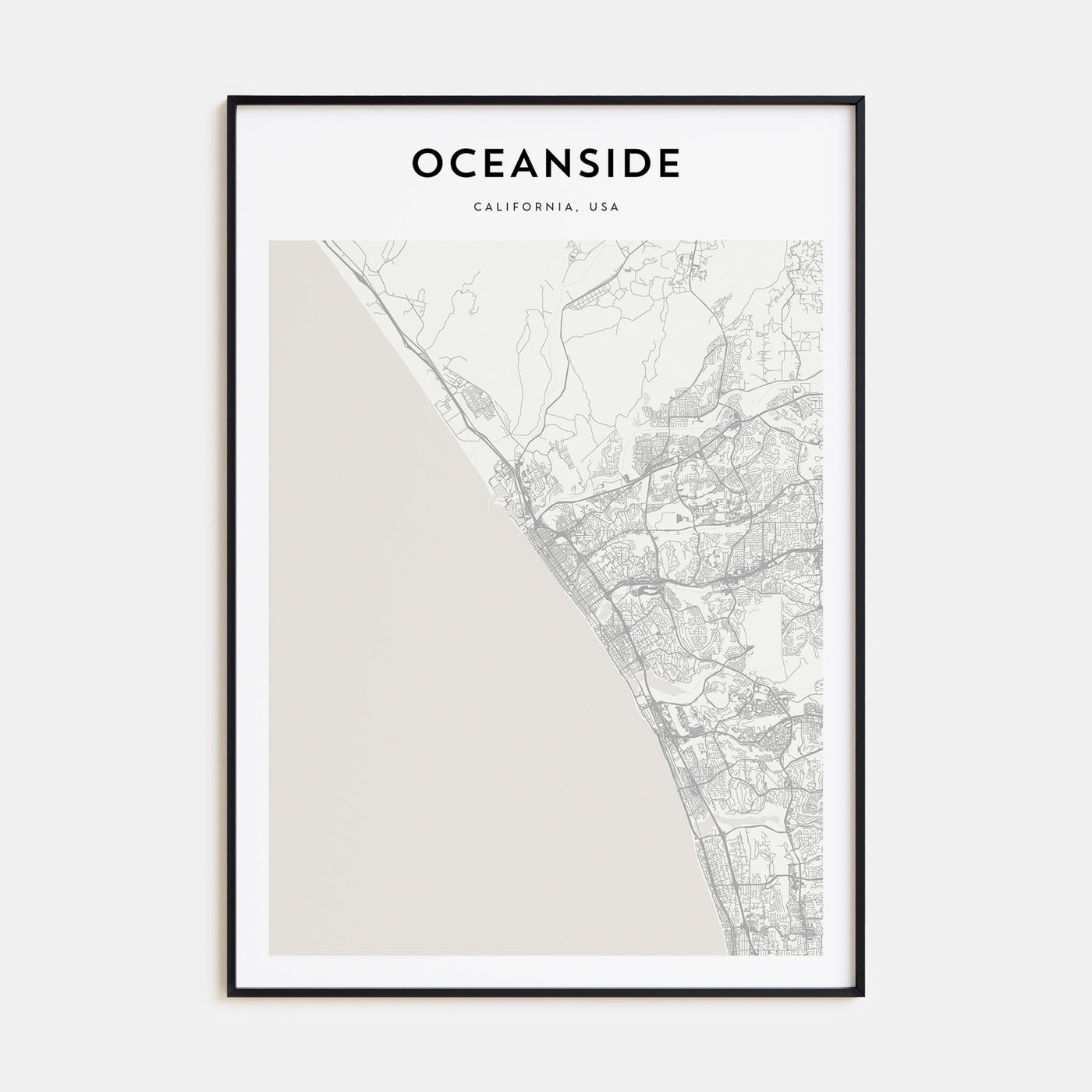 Oceanside Map Portrait Poster