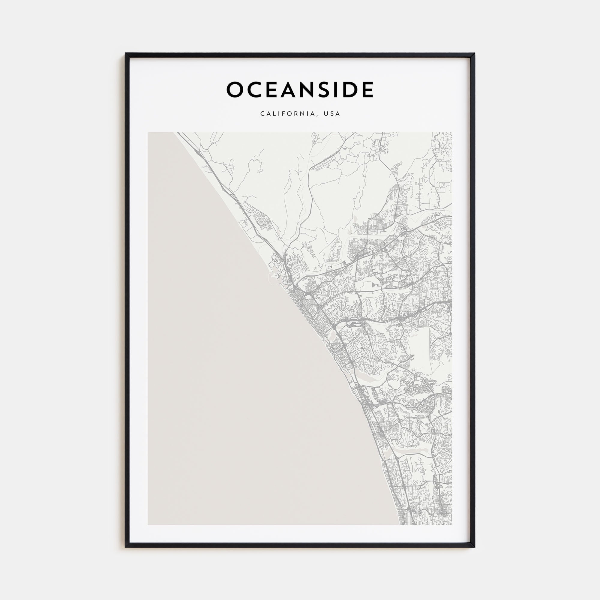 Oceanside Map Portrait Poster
