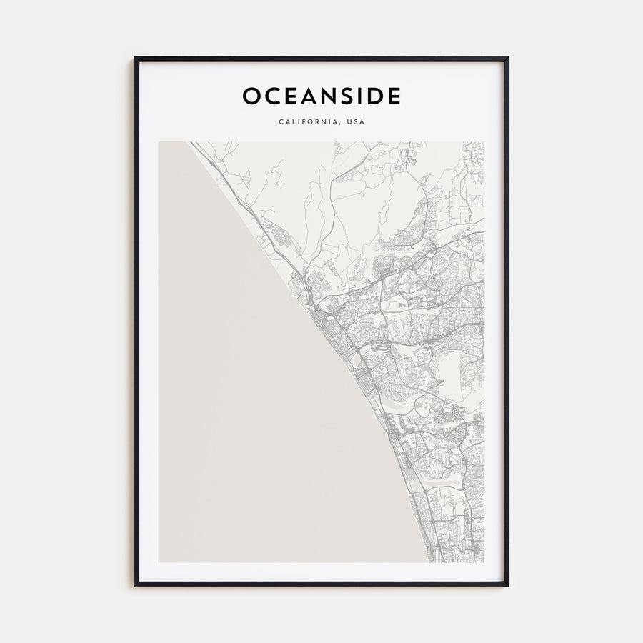Oceanside Map Portrait Poster