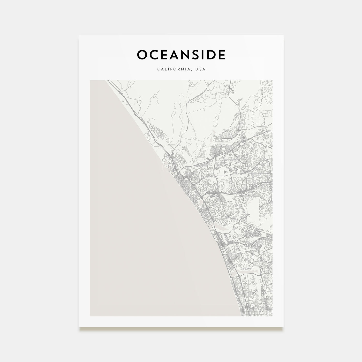 Oceanside Map Portrait Poster