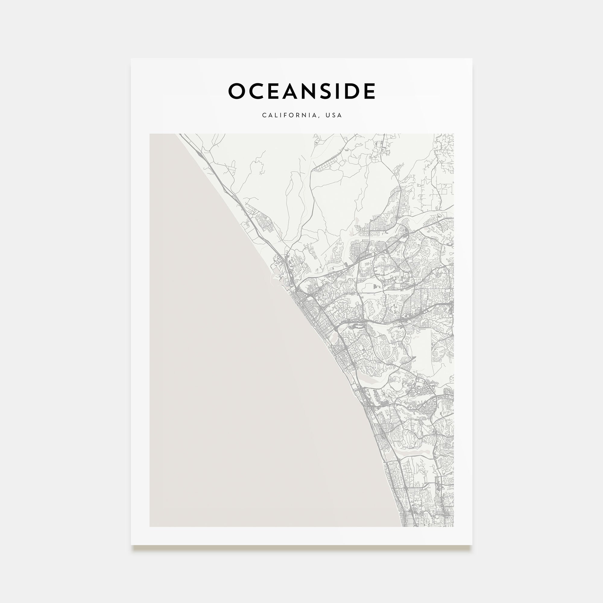 Oceanside Map Portrait Poster