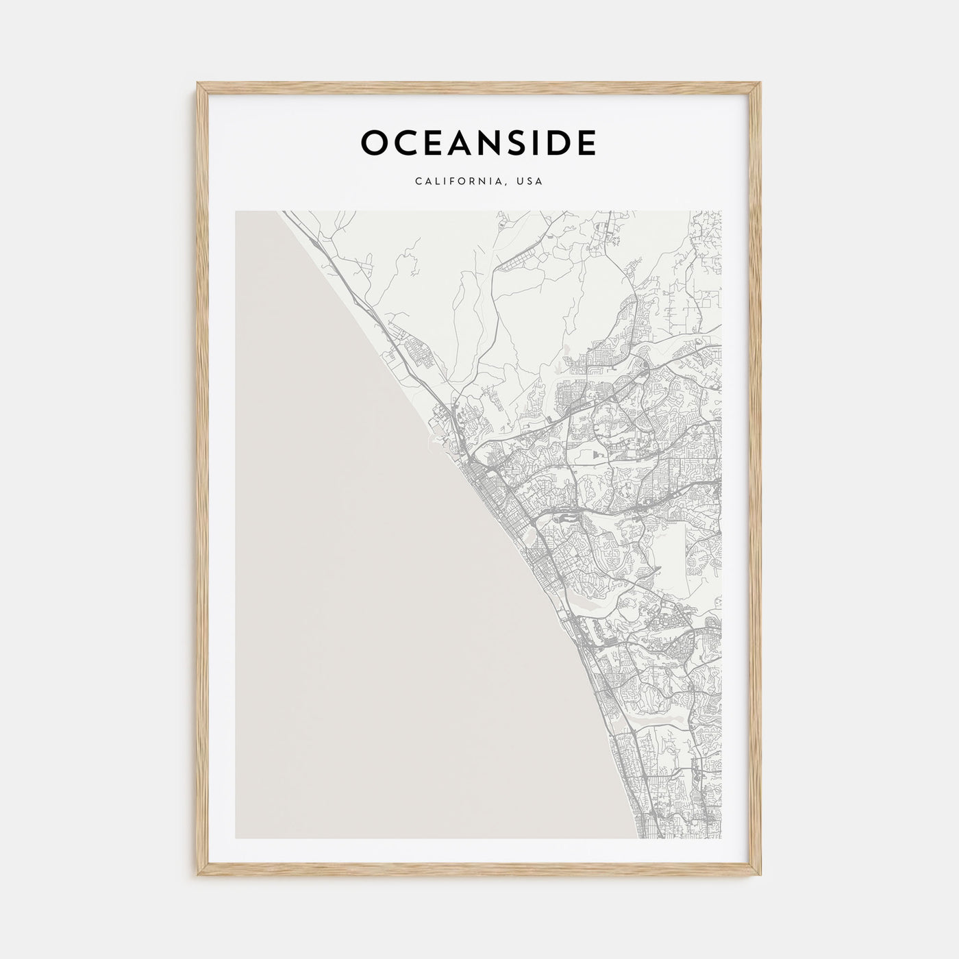 Oceanside Map Portrait Poster
