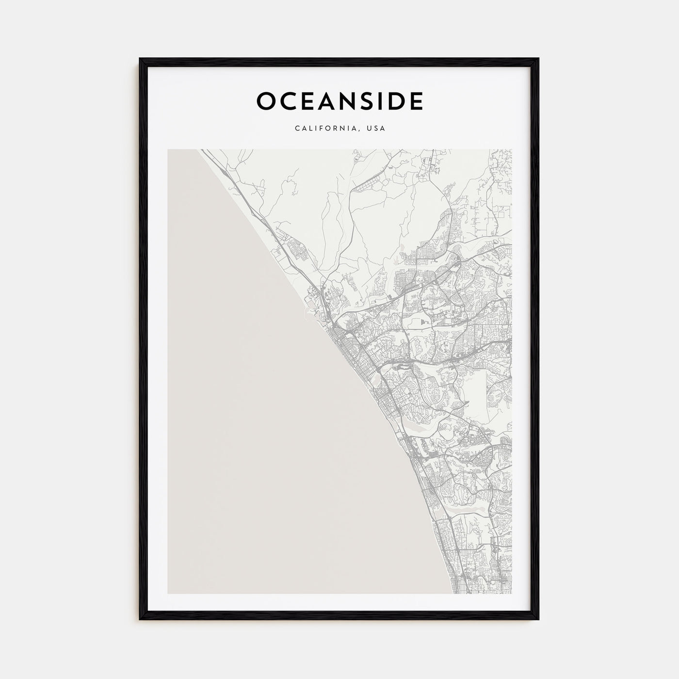 Oceanside Map Portrait Poster