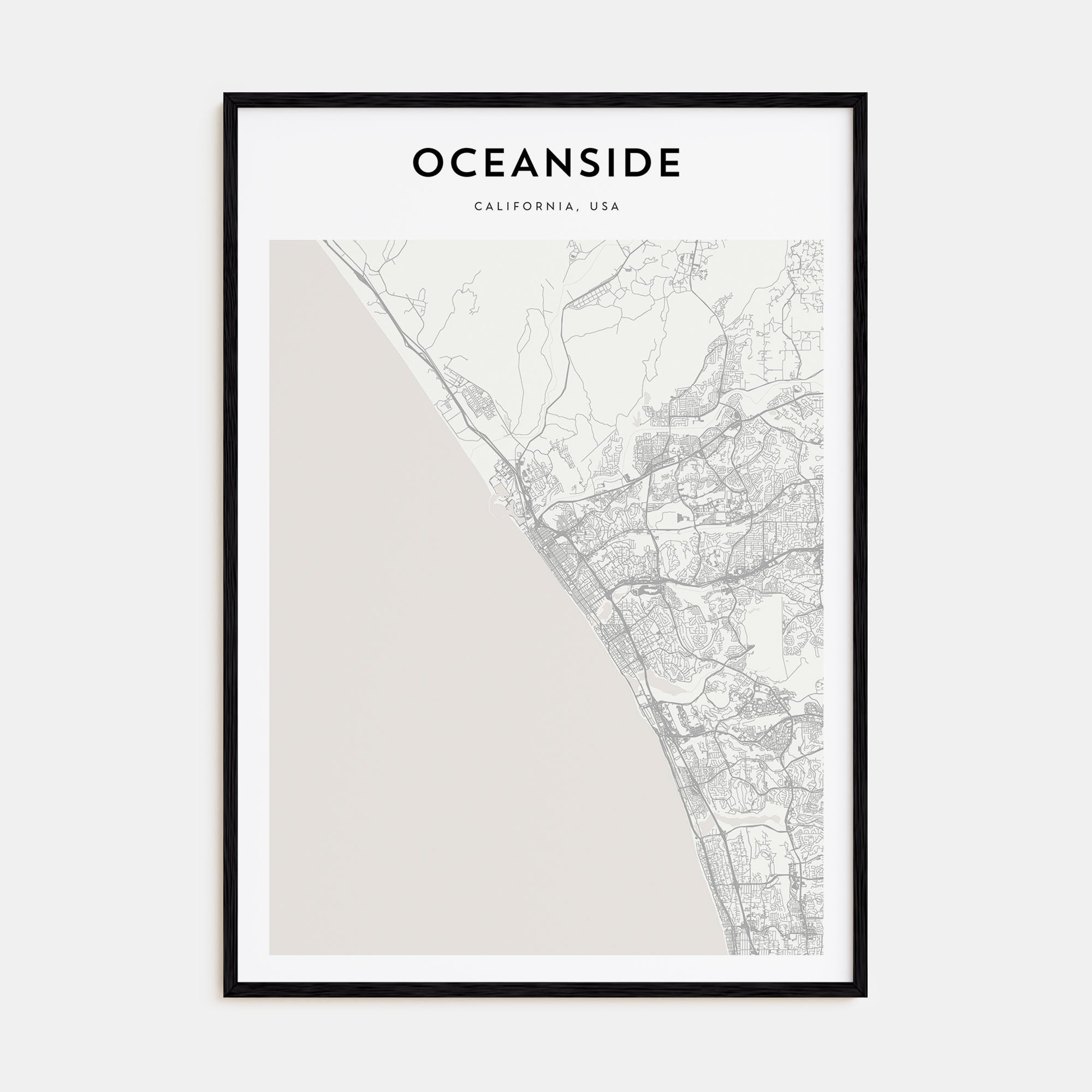 Oceanside Map Portrait Poster