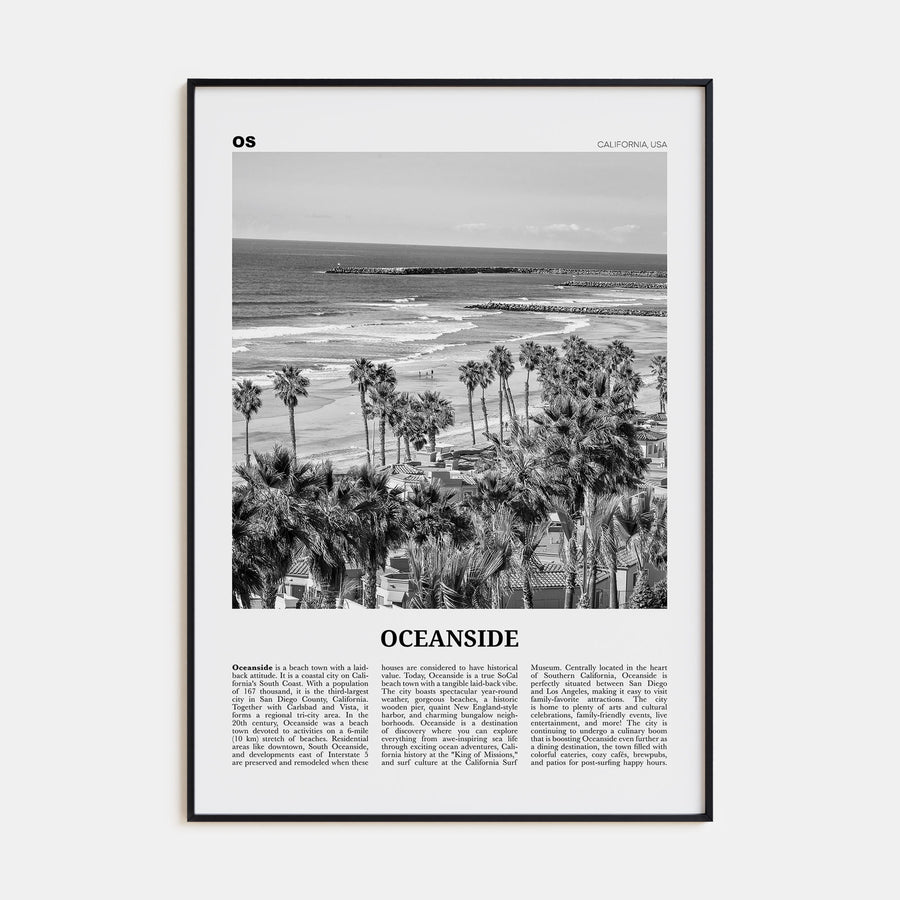 Oceanside Travel B&W No 1 Poster