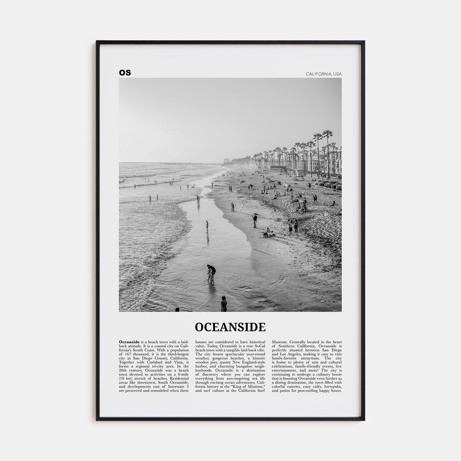 Oceanside Travel B&W No 2 Poster