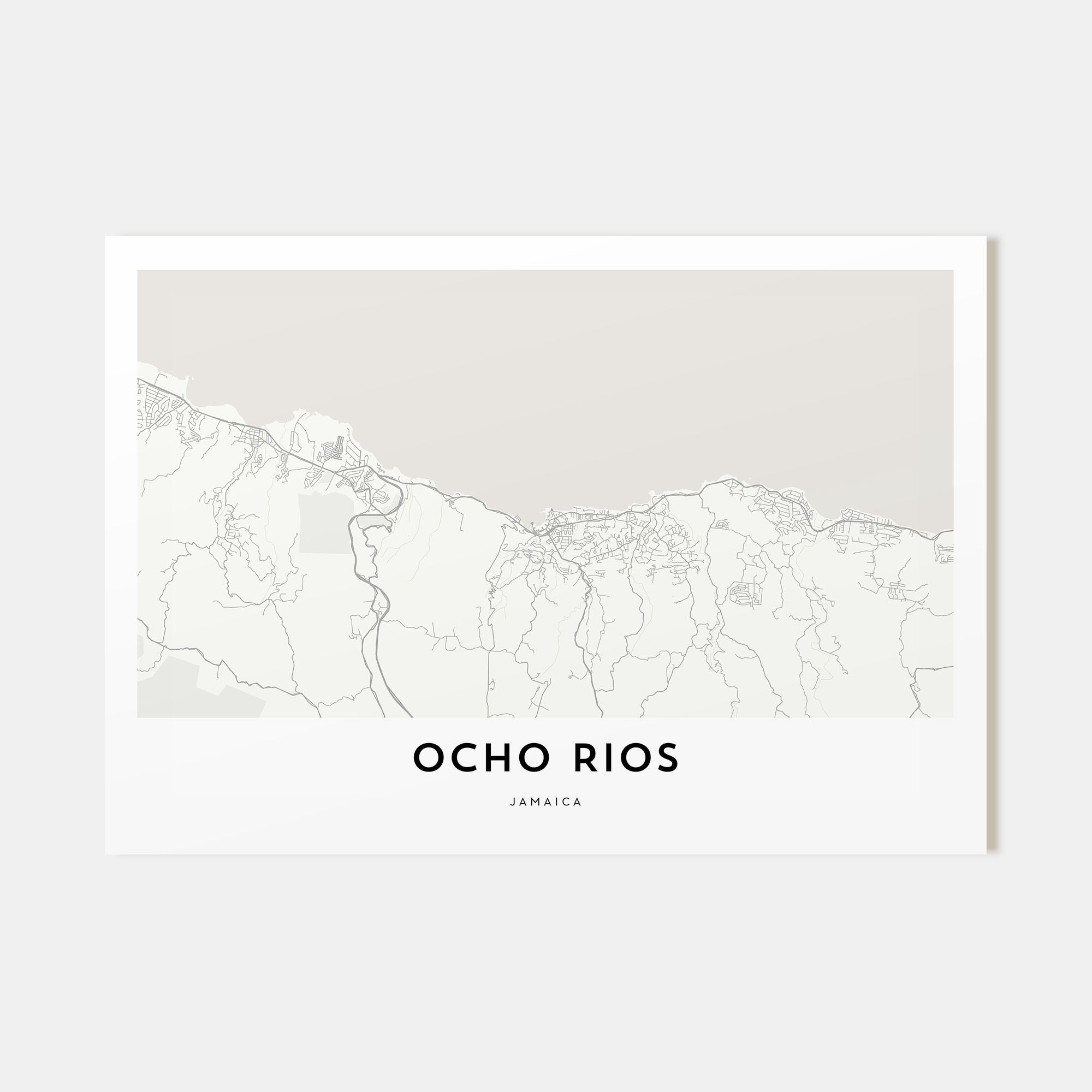Ocho Rios Map Landscape Poster