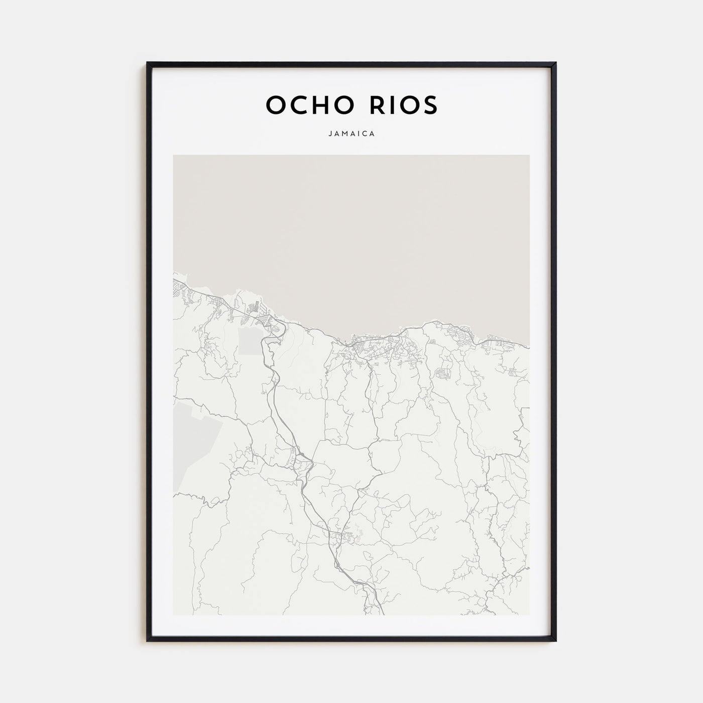 Ocho Rios Map Portrait Poster
