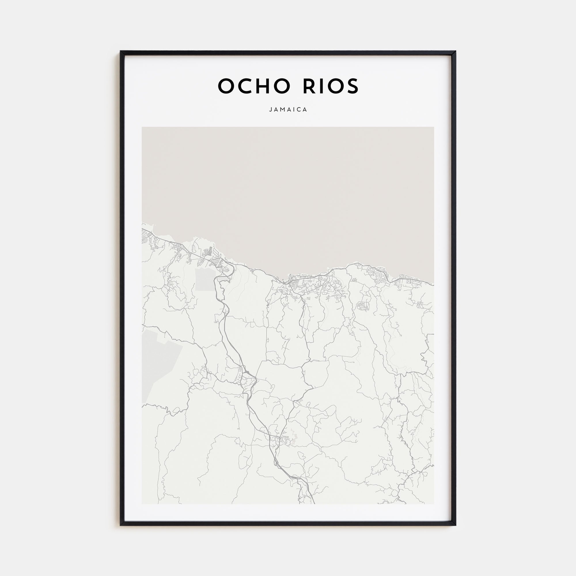 Ocho Rios Map Portrait Poster