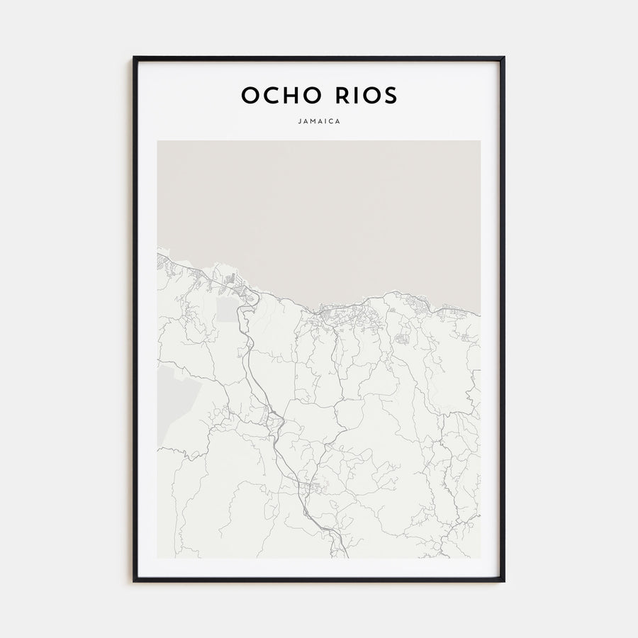 Ocho Rios Map Portrait Poster