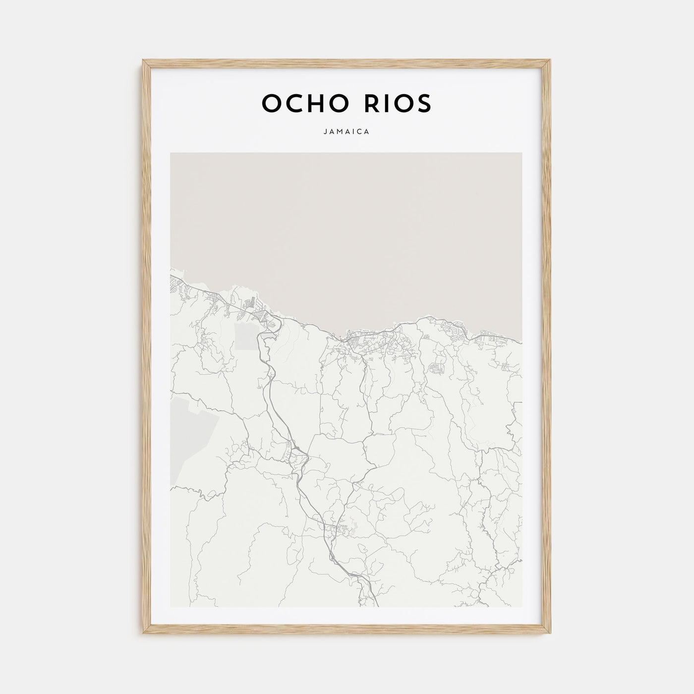 Ocho Rios Map Portrait Poster